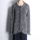 ”CHICO’S” monotone lame fringe knit cardigan