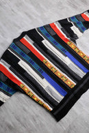 90's colorful 3D knit cardigan