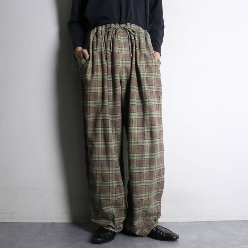 check wide easy pants