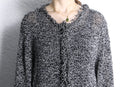 ”CHICO’S” monotone lame fringe knit cardigan