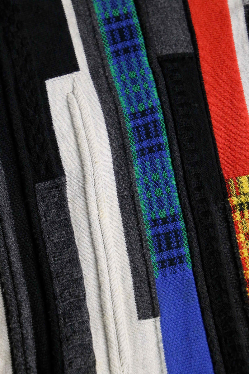 90's colorful 3D knit cardigan