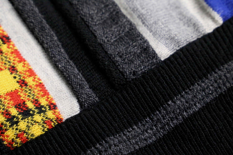 90's colorful 3D knit cardigan