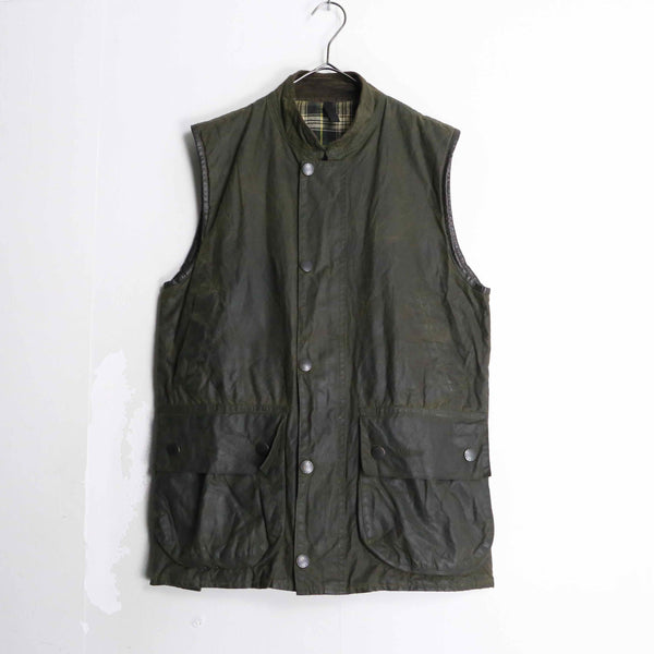 “Barbour” khaki oil cotton vest