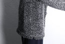 ”CHICO’S” monotone lame fringe knit cardigan