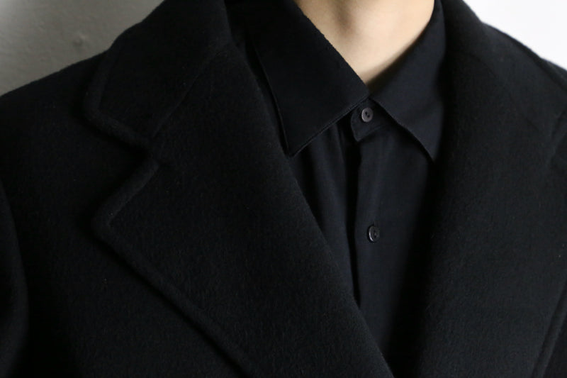 made in USA 90's black wool double chester coat