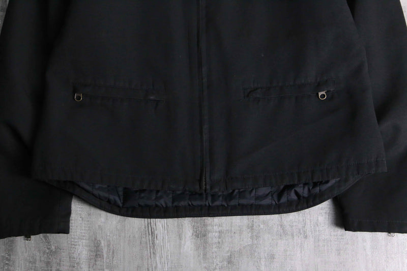 “GAP” solid black single zip jacket