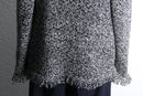 ”CHICO’S” monotone lame fringe knit cardigan