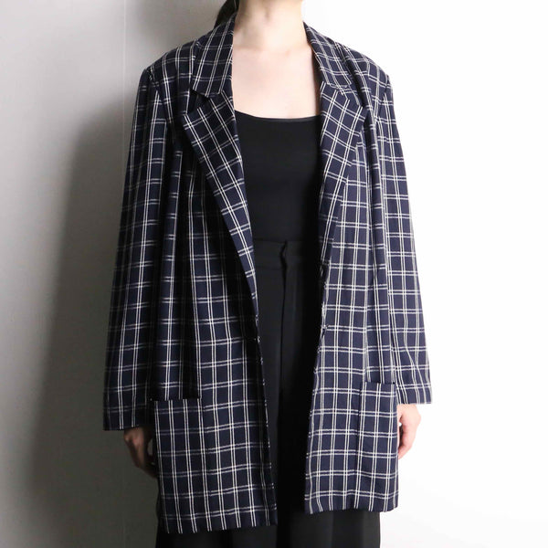 monotone check pattern easy tapered jacket