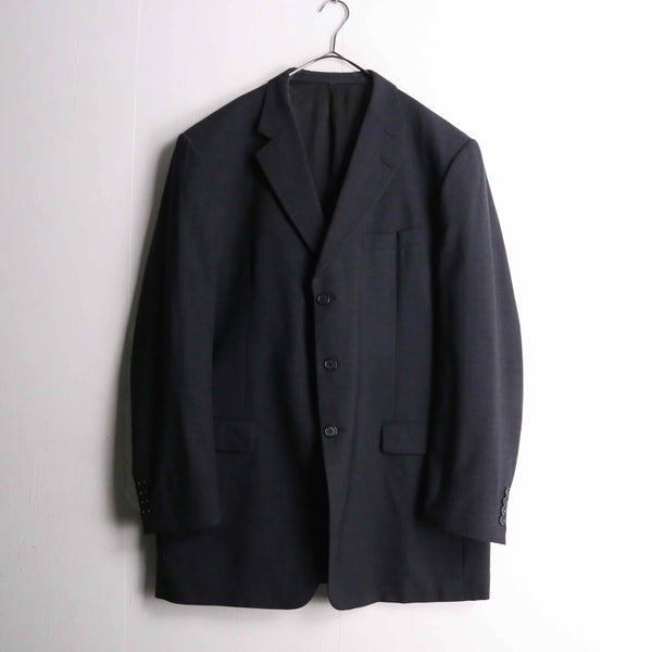 "Burberry" charcoal gray check design 3B single tailored jacket