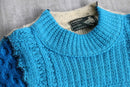 ''Re:make''blue× ivory docking pullover knit