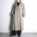 “SANYO” khaki beige wool gabardine double breast coat