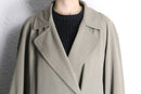 “SANYO” khaki beige wool gabardine double breast coat