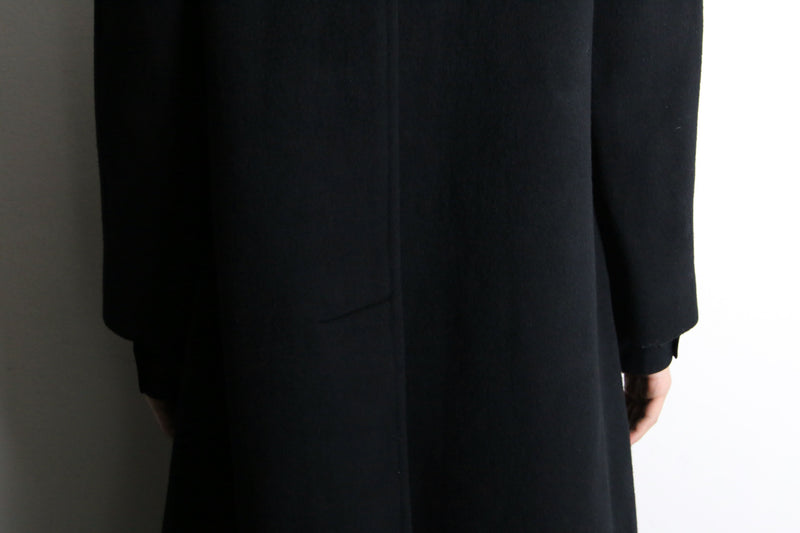 made in USA 90's black wool double chester coat