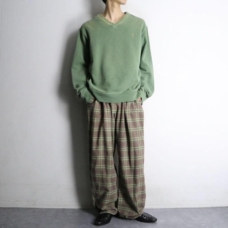 check wide easy pants