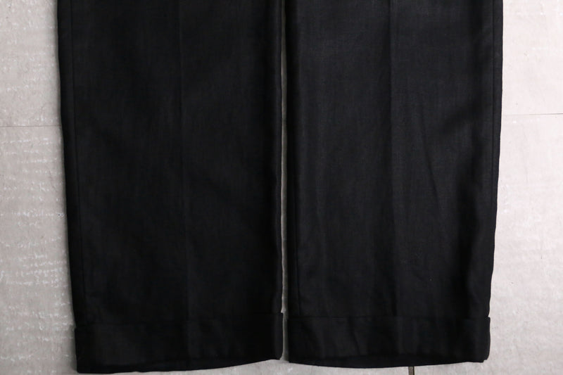 “LAUREN” black wide linen pants