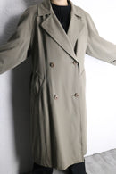 “SANYO” khaki beige wool gabardine double breast coat