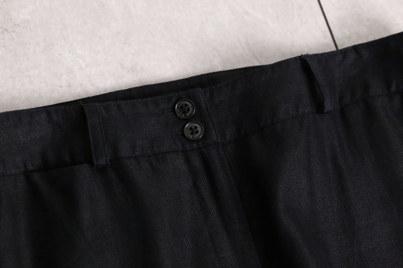 “LAUREN” black wide linen pants