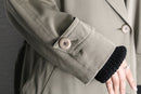 “SANYO” khaki beige wool gabardine double breast coat