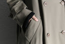 “SANYO” khaki beige wool gabardine double breast coat