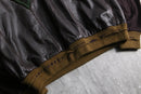 1990s SAXONY real leather combi knit pull