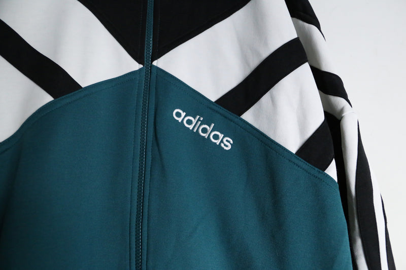 "adidas" turquoise green × black track jacket