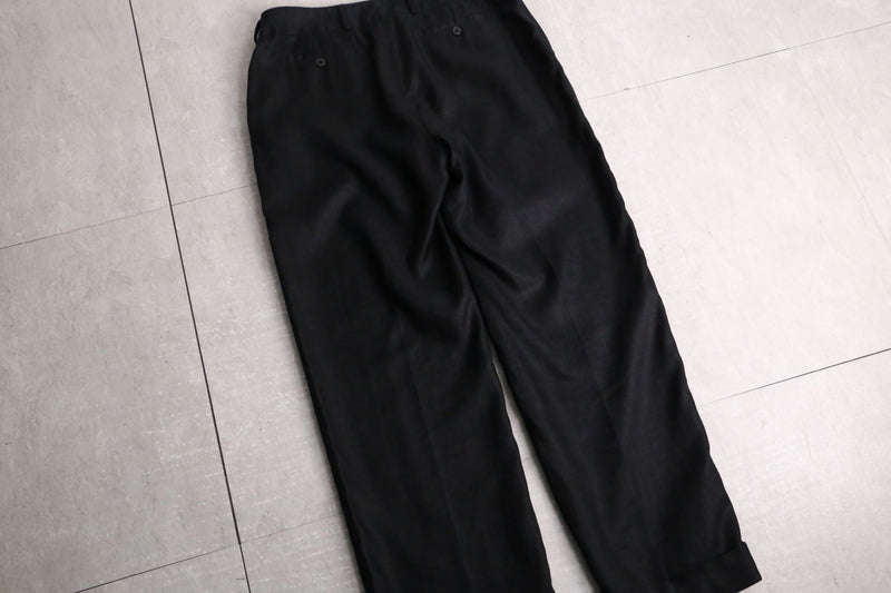 “LAUREN” black wide linen pants