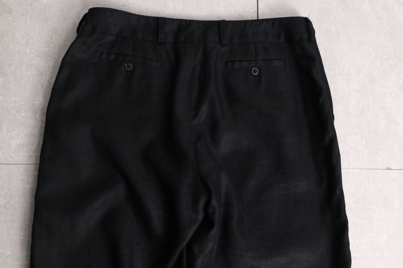 “LAUREN” black wide linen pants