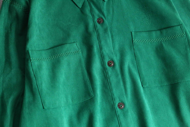 90's "ALFRED DUNNER" green shirt set up