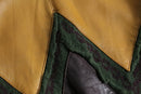 1990s SAXONY real leather combi knit pull
