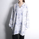 flower emb skipper pullover shirt｜シャツの古着（Auld Lang Sun）