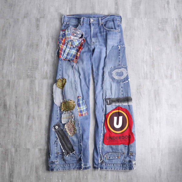 "Re:make"patchworkwide denim