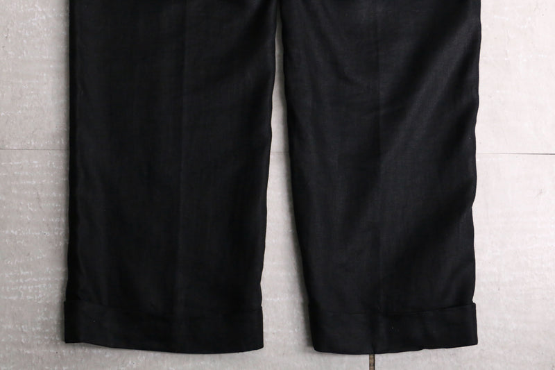 “LAUREN” black wide linen pants