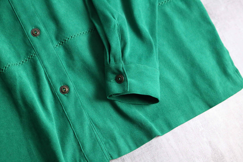 90's "ALFRED DUNNER" green shirt set up