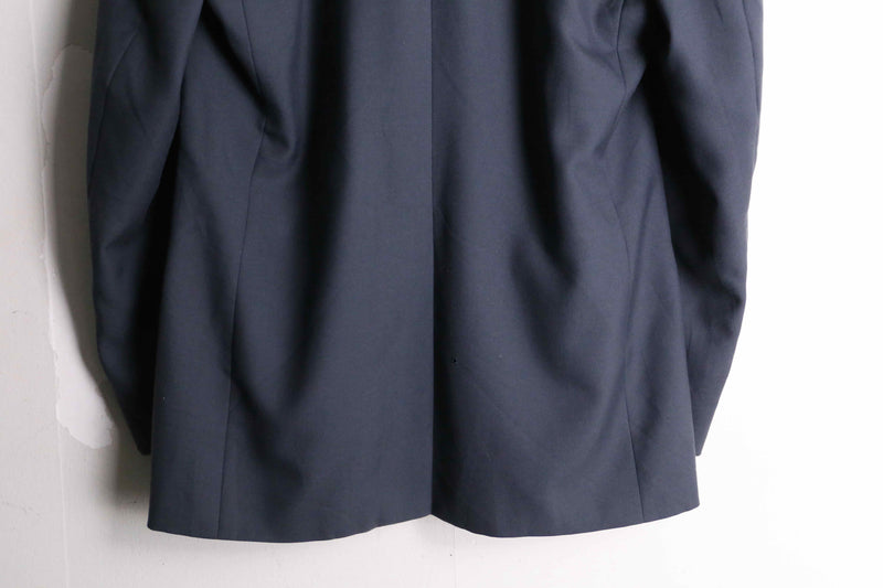 navy color single design tailored jacket