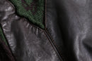 1990s SAXONY real leather combi knit pull