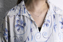 flower emb skipper pullover shirt｜シャツの古着 詳細5