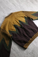 1990s SAXONY real leather combi knit pull