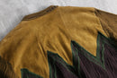 1990s SAXONY real leather combi knit pull