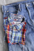 "Re:make"patchworkwide denim