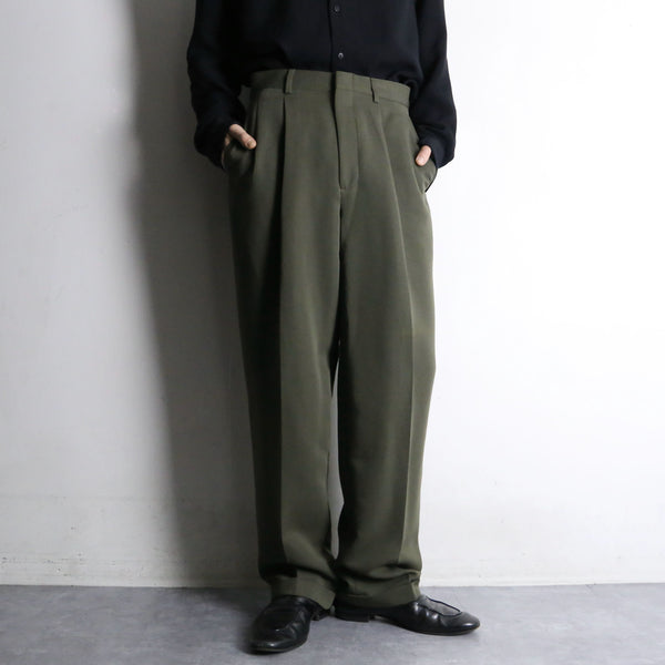 “yves saint laurent” green wide tapered trousers