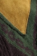1990s SAXONY real leather combi knit pull