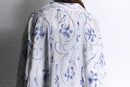 flower emb skipper pullover shirt｜シャツの古着 詳細10
