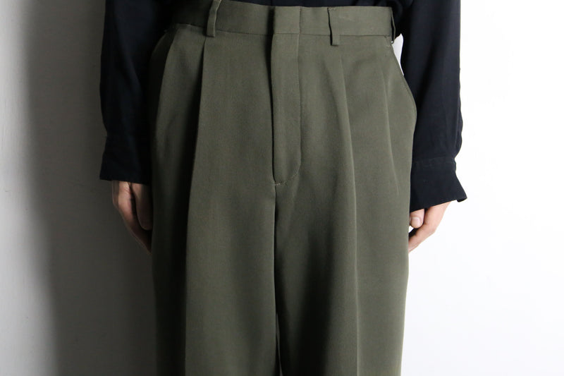 “yves saint laurent” green wide tapered trousers