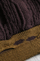1990s SAXONY real leather combi knit pull