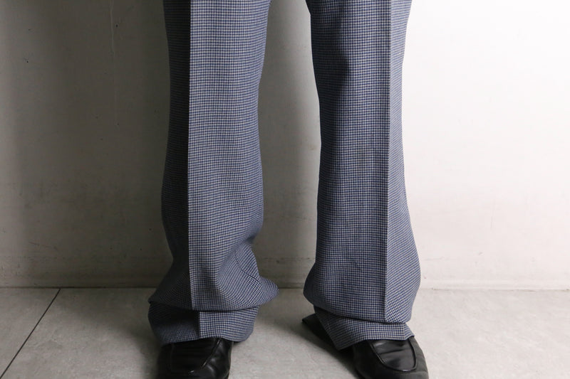 vintage houndstooth pattern flare slacks