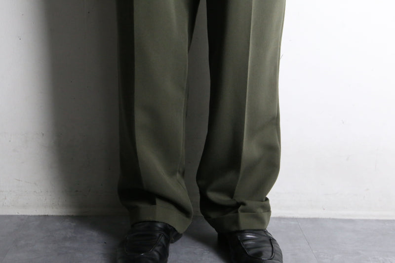 “yves saint laurent” green wide tapered trousers