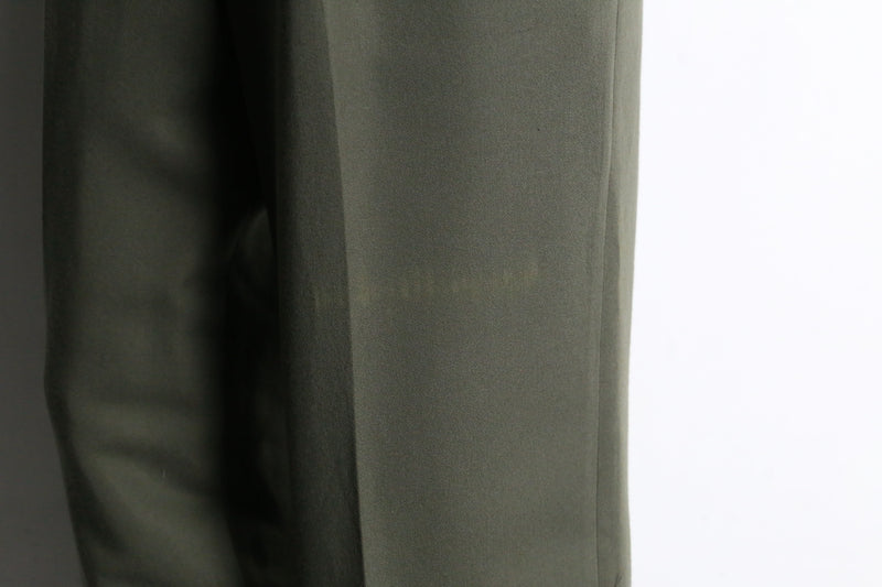 “yves saint laurent” green wide tapered trousers