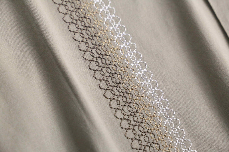 gradation stripe embroidery design cotton shirt