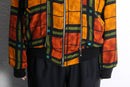 multi color check viscose zip hoodie