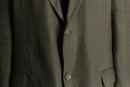 olive brown 2B single 2peace linen suit set up